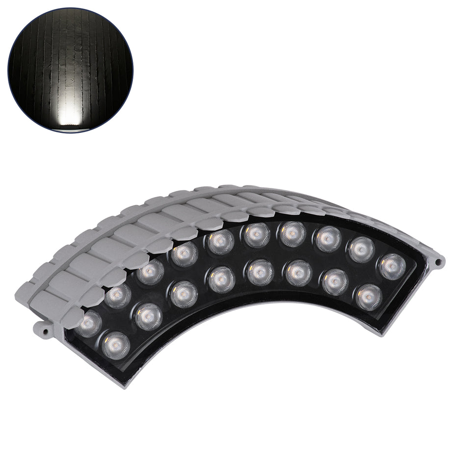 GLOBOSTAR® TREEJINA 90691 Κυρτή Μπάρα Φωτισμού Wall Washer για Φυτά - Δέντρα LED 18W 1710lm 10° DC 24V Αδιάβροχο IP67 Φυσικό Λευκό 4500K Dimmable - Bridgelux SMD Chip - Γκρι Ανθρακί - Μ29 x Π11 x Υ10.5cm - 3 Χρόνια Εγγύηση