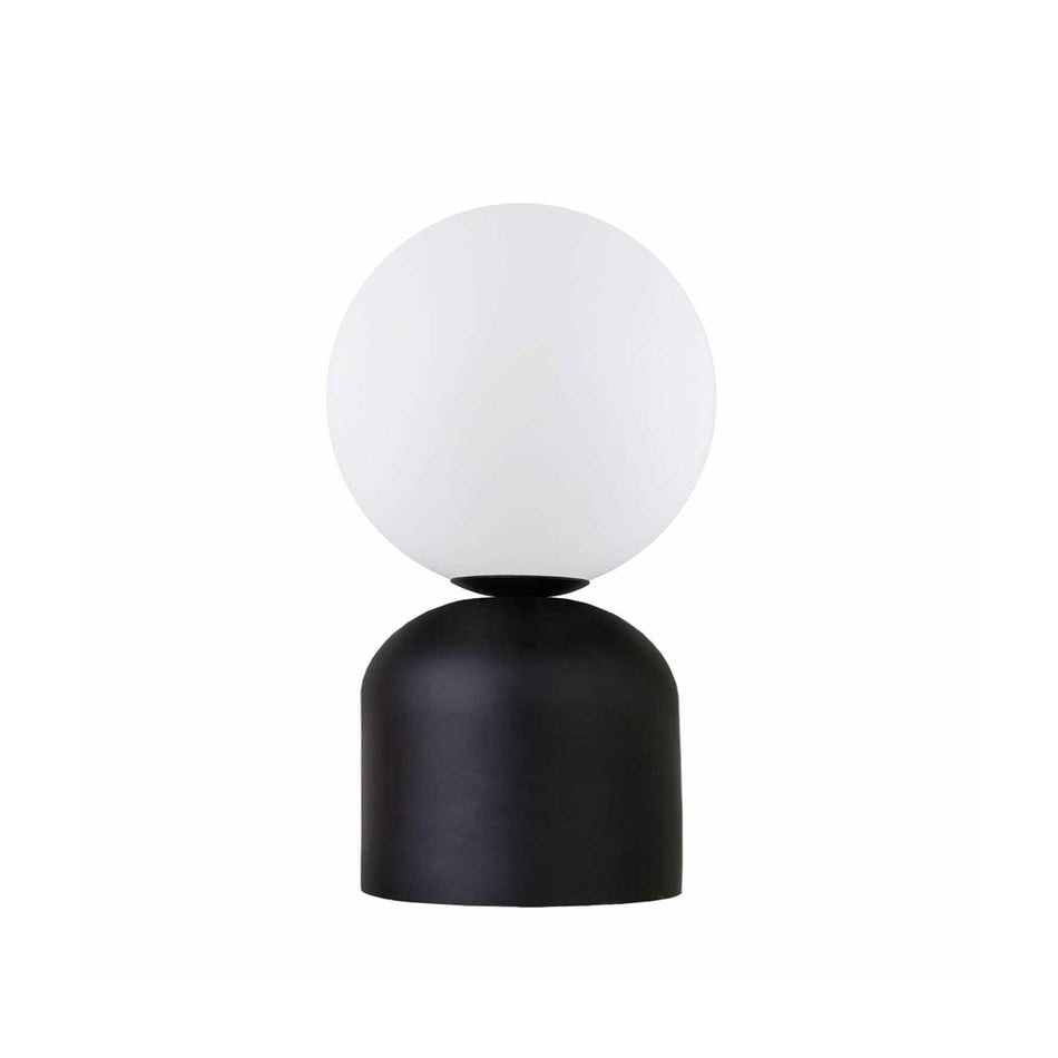 GLOBOSTAR® MAGIC 204-0132 Μοντέρνο Επιτραπέζιο Φωτιστικό Πορτατίφ με Ντουί 1 x E14 AC 220-240V IP20 - Μαύρο & Λευκό - Μ13 x Π13 x Υ28cm