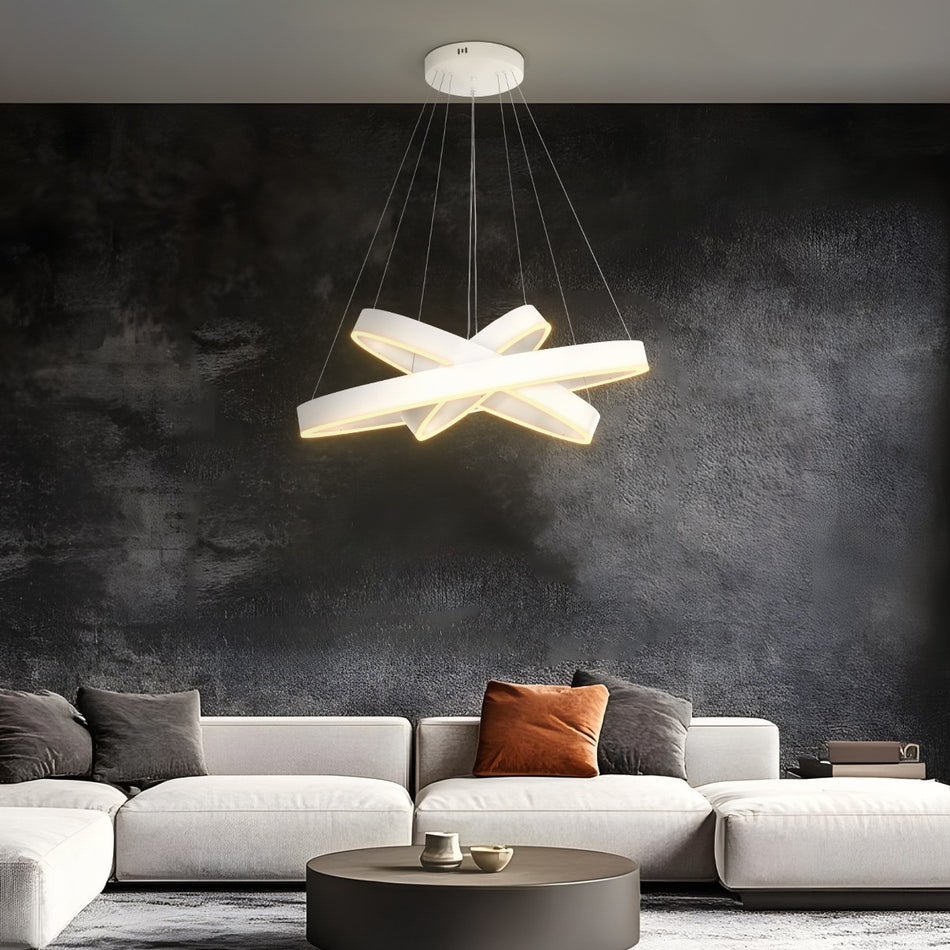 kelvo® VENOM 61189-DECO Μοντέρνο Κρεμαστό Φωτιστικό Οροφής LED 120W 14158lm 120° AC 220-240V IP20 Ρυθμιζόμενο Λευκό CCT με Χειριστήριο από 2700K έως 6000K Dimmable - Lumileds SMD Chip - Λευκό Ματ - Μ80 x Π80 x Υ60cm - 3 Χρόνια Εγγύηση