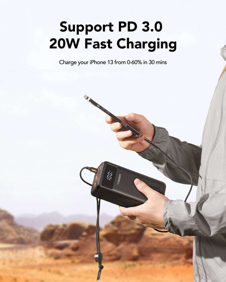 Veger W5001 Tank Lite Power Bank 50000mAh 22.5W, 3 USB-A Ports & USB-C Port Power Delivery