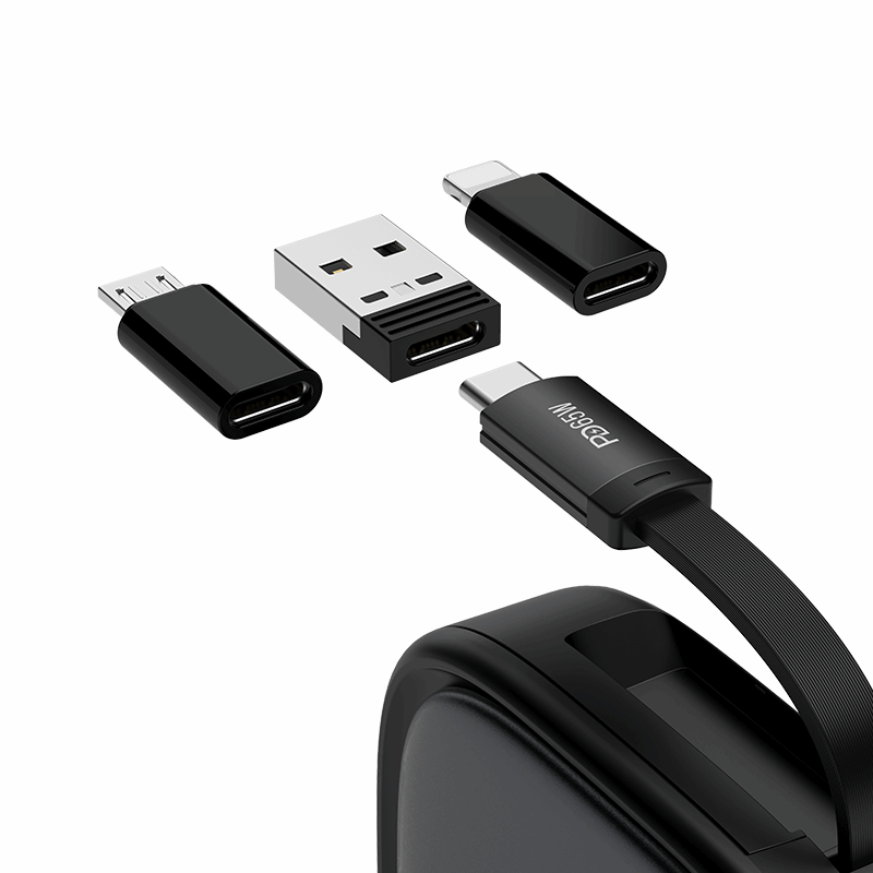 Recci RS36T Multifunction (5-in-1 ) PD65W Fast Charging DATA CABLE SET 5IN1 - Black
