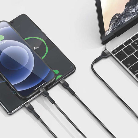 Recci RTC-T12 3 in 1 Fast Charging Cable 66W (Lightning, Type-C, Micro) 120cm – Black