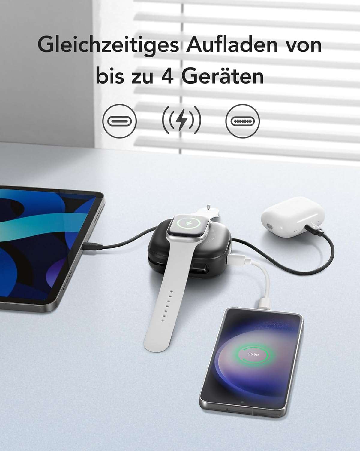 Charmast W1205 PD20W MagCore 3-in-1 Magnetic Wireless Fast Charging Power Bank - Black
