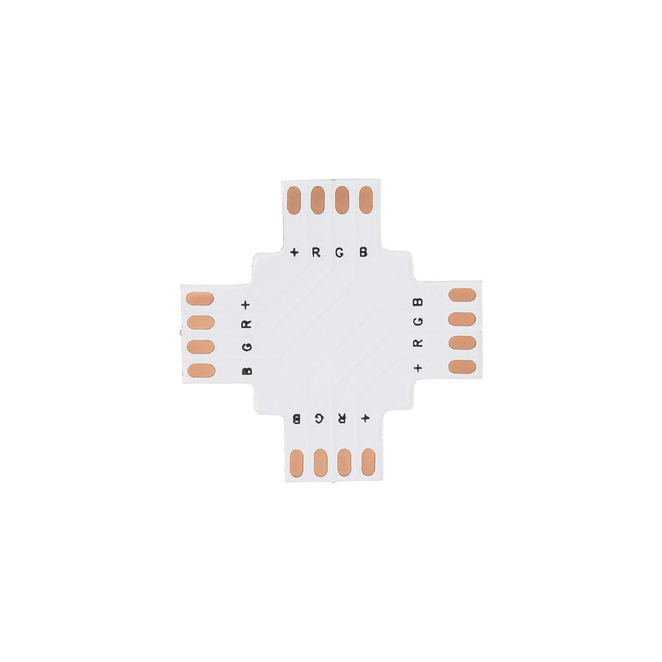 STRIPCON 70709 + Σύνδεσμος για Ταινία LED RGB 10mm σε 10mm IP20 - Λευκό - Μ3 x Π3 x Υ0.1cm