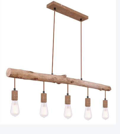 JAKOBpendant lamp metal rust colored, 5x E27