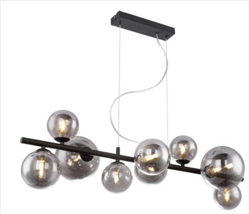 RIHApendant lamp metal black matt, 9x G9 LED