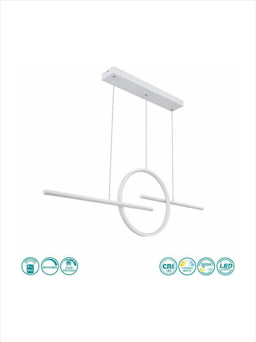BARRALpendant lamp metal white, LED