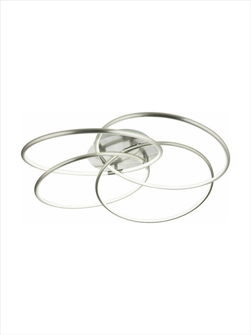 Ceiling Light nickel matt, plastic satinized, suitable for dimming, Remote control, Color fixing, D:850, H:210, incl. 1xLED 60W