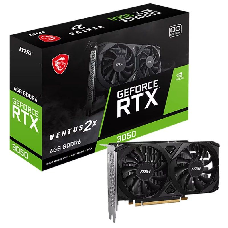 Κάρτα Γραφικών (VGA) Nvidia MSI GeForce RTX 3050 Ventus 2X E 6G OC (6GB, GDDR6, 96bit)