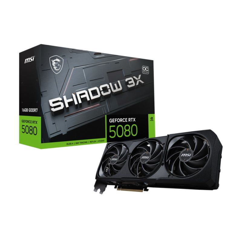 Κάρτα Γραφικών (VGA) Nvidia MSI GeForce RTX 5080 Shadow 3X OC (16GB, GDDR7, 256bit)