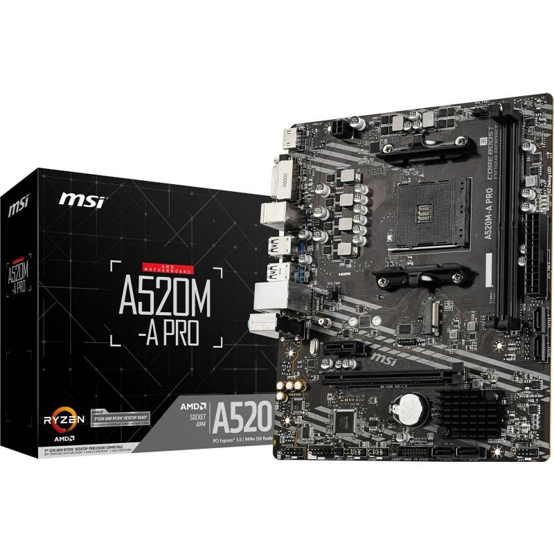 Μητρική MSI A520M-A Pro (A520/DDR4/AM4)