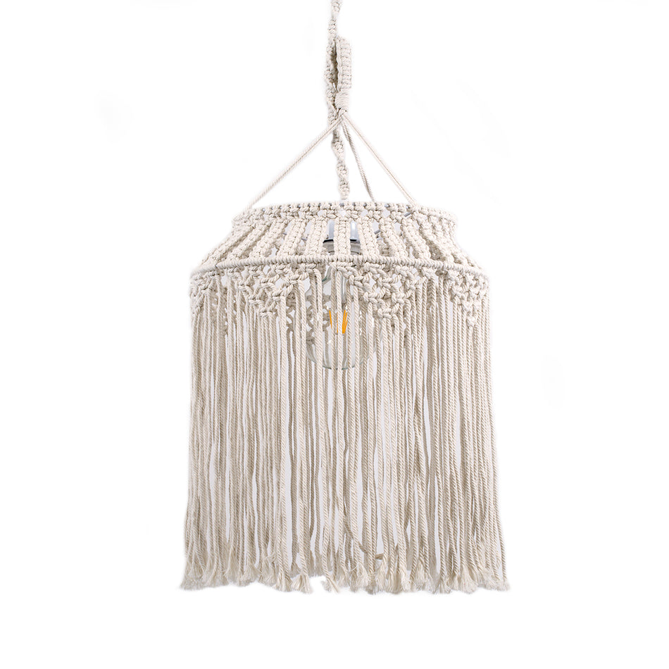 GLOBOSTAR® ALGERIA 36202 Μοντέρνο Κρεμαστό Φωτιστικό Οροφής με Ντουί 1 x E27 AC 220-240V IP20 - Μπεζ - Μ40 x Π40 x Υ50cm