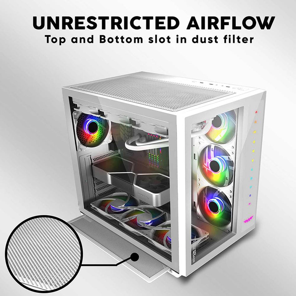 Armaggeddon Gaming Pc Case Full Atx Tessaraxx Core 12 Air White