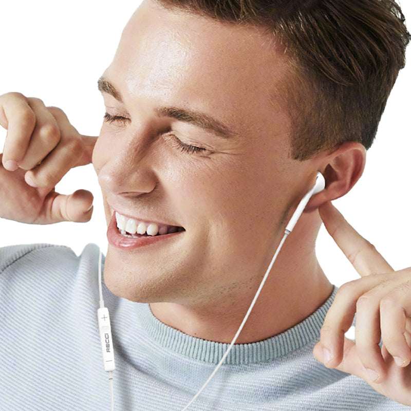 Recci Rep-l07 In-ear Handsfree Headphones with Connector 3.5mm White