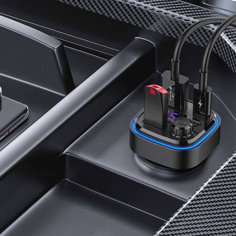 RECCI RQ08 15W+15W MULTI-FUNCTIONAL WITH FM CAR CHARGER – BLACK