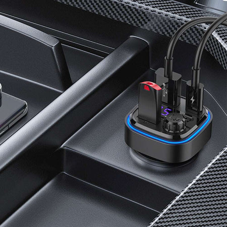 RECCI RQ08 15W+15W MULTI-FUNCTIONAL WITH FM CAR CHARGER – BLACK