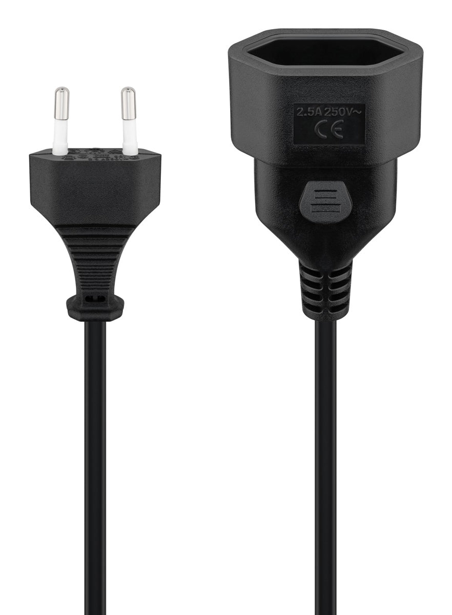 GOOBAY μπαλαντέζα προέκταση ρεύματος 50510, Europlug, 2x 0.75mm², 5m, μαύρη