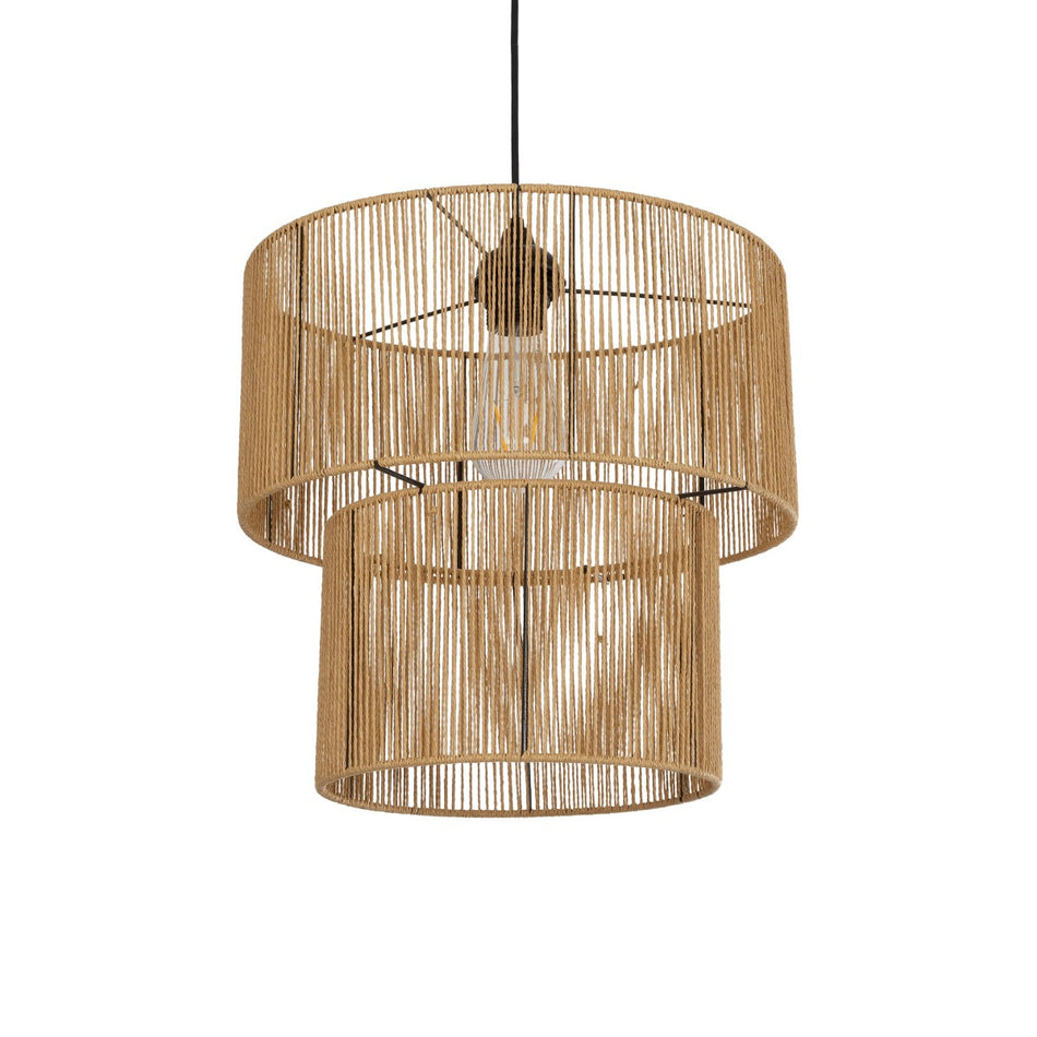 ROXXI 205-0019 Suspension Boho avec douille 1 x E27 AC 220-240V IP20 - Beige - L35 x l35 x H37cm