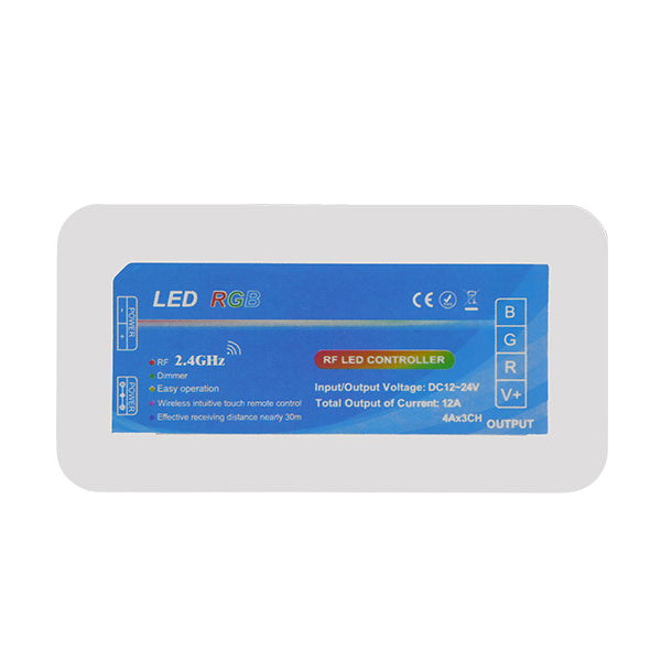 Drahtloser LED-RGB-Controller mit Touch-Wandcontroller 2,4 G RF 12 V (576 W) – 24 V (1152 W) DC für vier Gruppen 04054