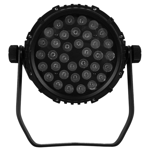 PAR 51129 Projecteur de scène Par LED 216W 15° AC 220-240V Étanche IP65 36 x 6W CREE Chip Multicolore RGB Dimmable DMX512 Protocole 7 Canaux - L29 x l29 x H35cm - Garantie 2 Ans