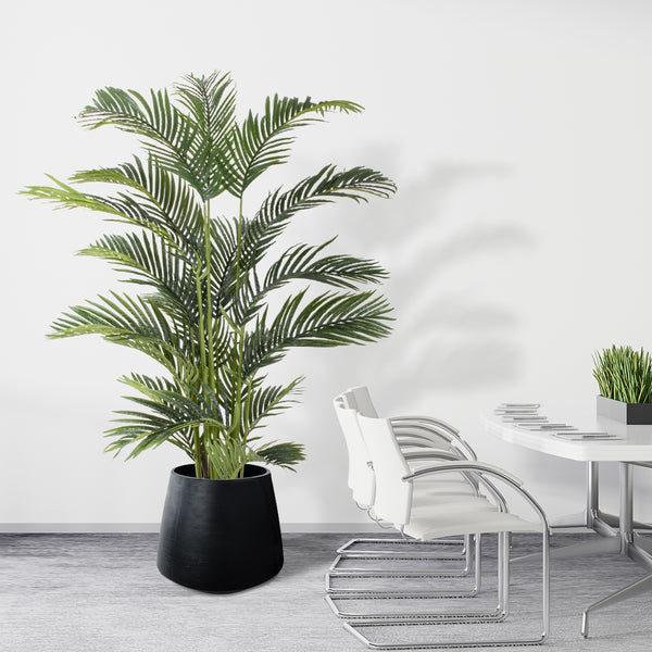 Künstlicher Garten TIJUANA 20704 Dekorativer Caspo-Topf aus Polyesterzement – ​​Blumentopf Schwarz Φ82 x H90 cm