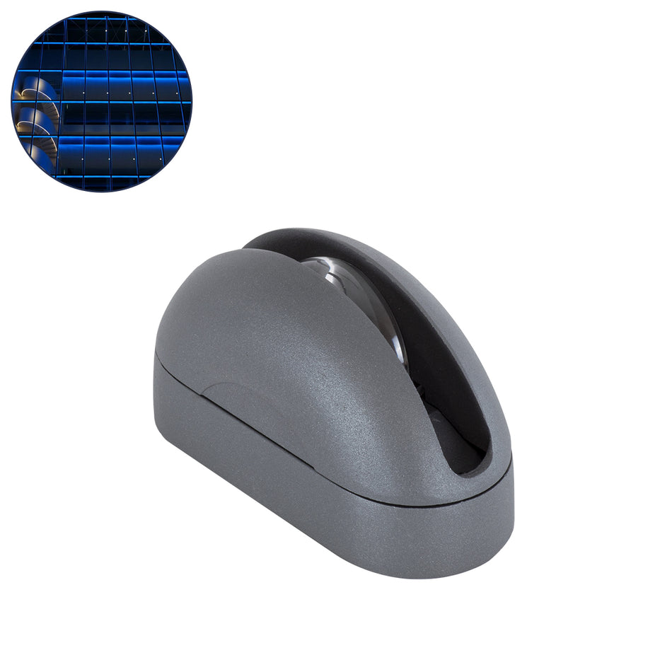 GLOBOSTAR® WINDOWCURBA 90111 Φωτιστικό Ανάδειξης Παραθύρων LED 6W 480lm 3°x262° DC 24V Αδιάβροχο IP65 Μπλε Dimmable - CREE XPE Chip - Γκρι Ανθρακί - Μ12 x Π5.3 x Υ6.5cm - 3 Χρόνια Εγγύηση