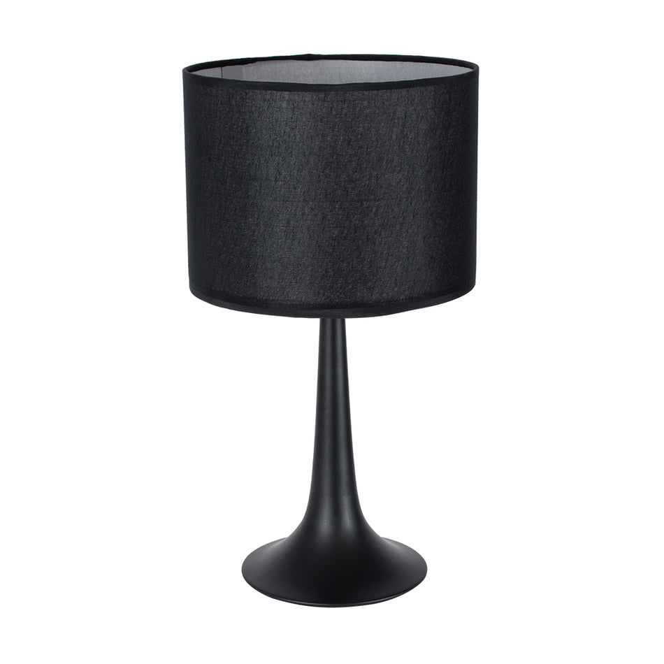 GLOBOSTAR® AMBROSIA 01394 Μοντέρνο Επιτραπέζιο Φωτιστικό Πορτατίφ με Ντουί 1 x E27 AC 220-240V IP20 - Μαύρο - Μ25 x Π25 x Υ46cm