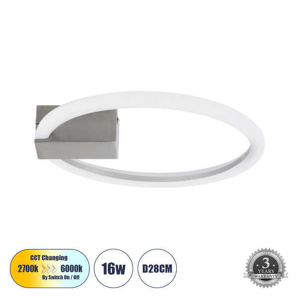 CINDERELLA 60979 Deckenleuchte Ring-Circle LED CCT 16 W 1792 lm 360° AC 220–240 V – Beleuchtung über Ein-/Aus-Schalter schalten, alles in einem, kalt 6000 K + natürlich 4500 K + warm 2700 K – 3 Jahre Garantie