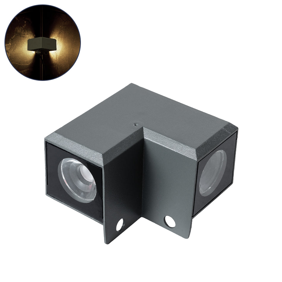 WALLDONA 90732 Γωνιακό Φωτιστικό LED 10W 1150lm 10° DC 24V Αδιάβροχο IP66 Φυσικό Λευκό 4500K Dimmable - CREE XPE Chip - Γκρι Ανθρακί - Μ8 x Π8 x Υ6cm - 3 Χρόνια Εγγύηση