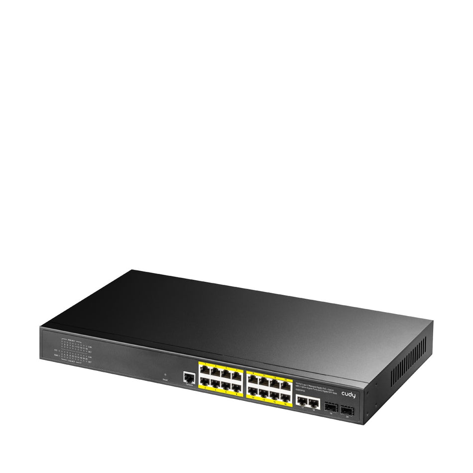 CUDY Switch GS2018PS2 16-GbE PoE L2 Managed mit 2-GbE und 2-SFP