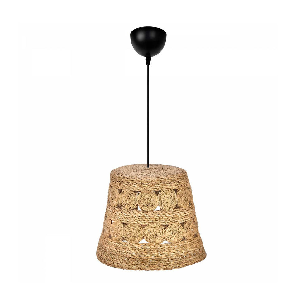 GLOBOSTAR® PANIER 204-0171 Boho Κρεμαστό Φωτιστικό Οροφής με Ντουί 1 x E27 AC 220-240V IP20 - Μπεζ - Μ32 x Π32 x Υ30cm