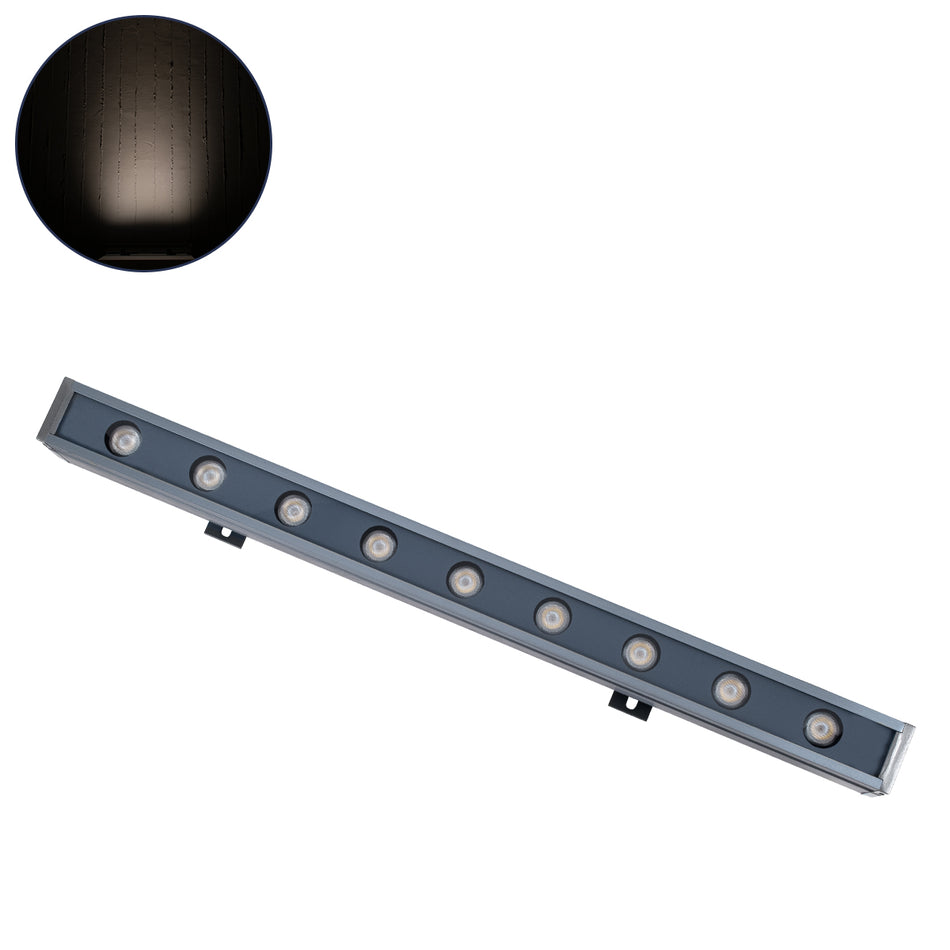 WASHERMARGO 90173 Μπάρα Φωτισμού Wall Washer LED 9W 1035lm 30° DC 24V Αδιάβροχο IP65 Φυσικό Λευκό 4500K Dimmable - Bridgelux SMD Chip - Γκρι Ανθρακί - Μ50 x Π4 x Υ5cm - 3 Χρόνια Εγγύηση