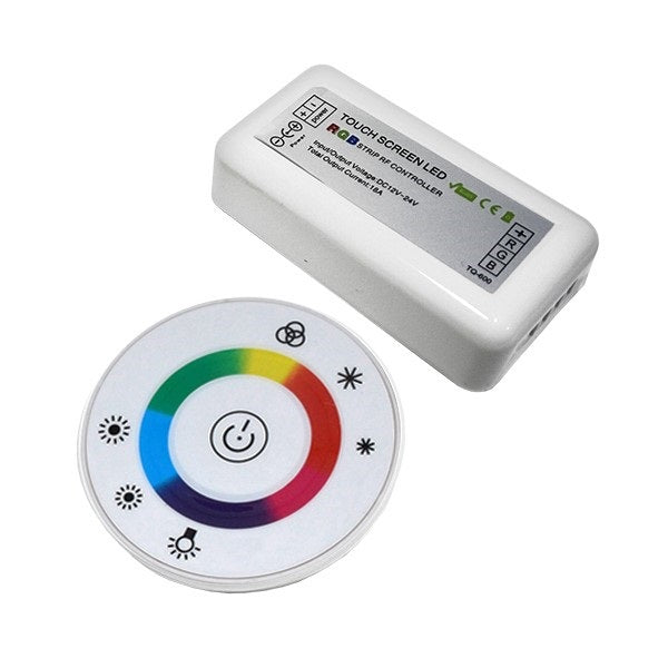 Ασύρματος LED RGB Controller με Λευκό Στρογγυλό Χειριστήριο Αφής 2.4G 12v (192w) - 24v (384w) DC GloboStar 77545