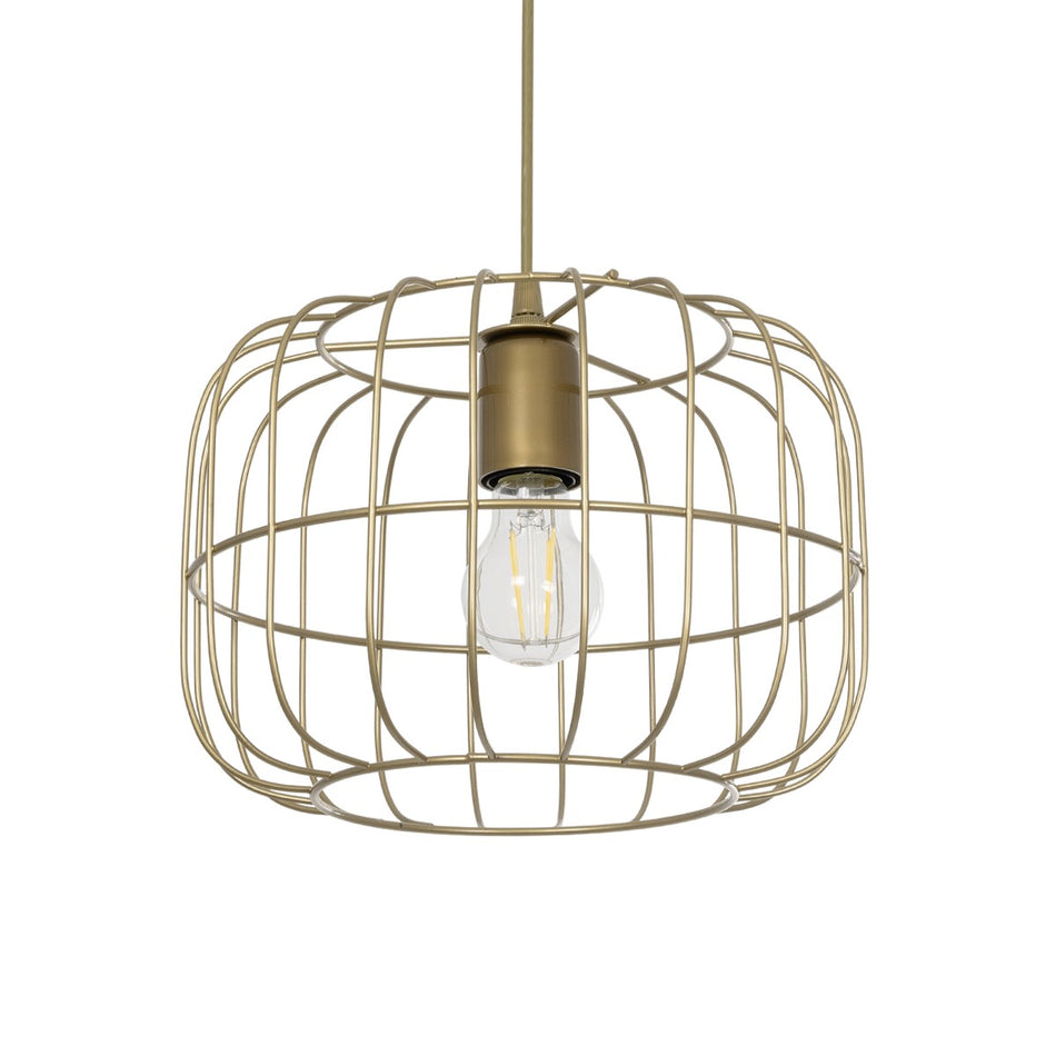 GLOBOSTAR® LUCANA 201-0074 Vintage Κρεμαστό Φωτιστικό Οροφής με Ντουί 1 x E27 AC 220-240V IP20 - Χρυσό - Μ29 x Π29 x Υ23cm