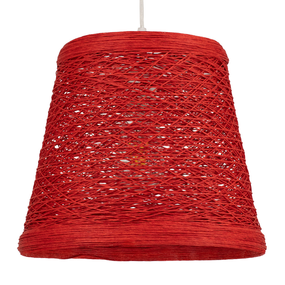 GLOBOSTAR® PLAYROOM 00863 Vintage Κρεμαστό Φωτιστικό Οροφής με Ντουί 1 x E27 AC 220-240V IP20 - Κόκκινο - Μ32 x Π32 x Υ27cm