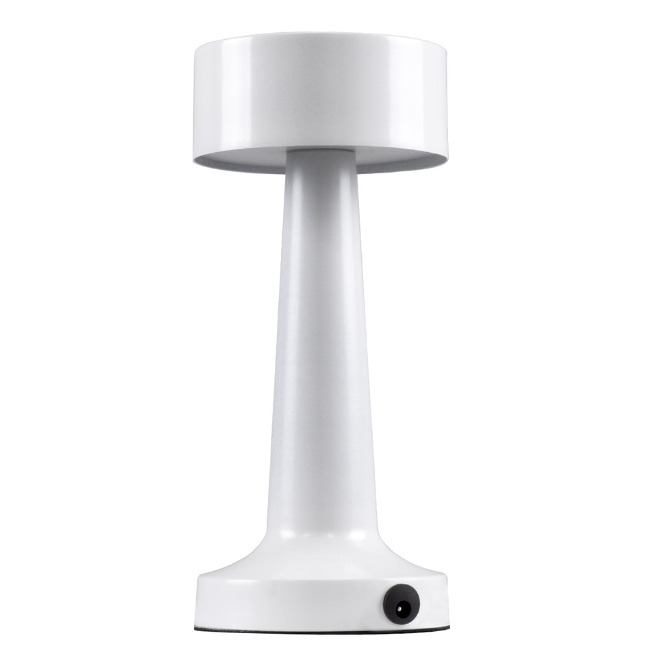 GloboStar® BELLA 76502 Επαναφορτιζόμενο Επιτραπέζιο Φωτιστικό Πορτατίφ LED 1.5W 105lm 120° DC 5V IP44 Θερμό Λευκό 2700K Dimmable Λευκό Αλουμίνιο - Μ9 x Π9 x Υ21cm - 2 Xρόνια Εγγύηση