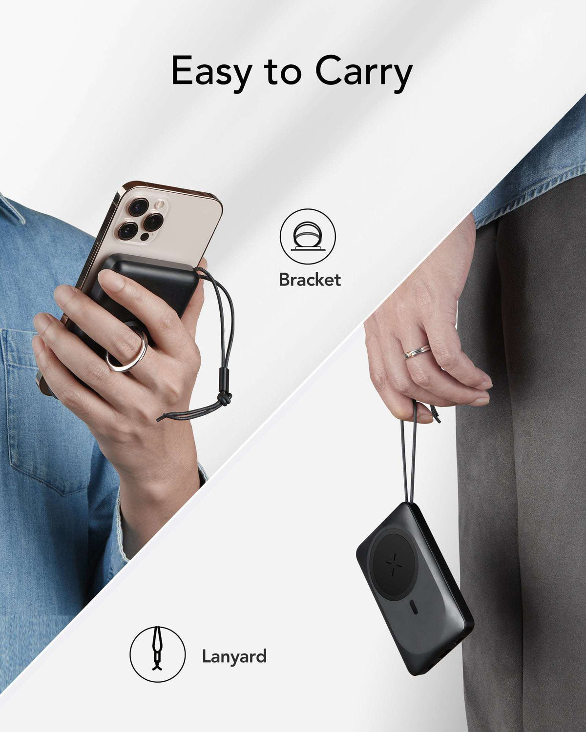 Veger W1151 MagOn Magnetic Wireless MagSafe Power Bank 10000mAh 15W με Θύρα USB-A και Θύρα USB-C Power Delivery / Quick Charge 3.0 Μαύρο