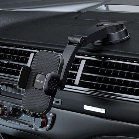 Recci RHO-C39 360 Degree Rotating Suction Cup Car Phone Holder Black