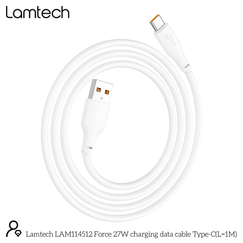 Lamtech High Power Cable Usb To Type C 1 M 27 W White