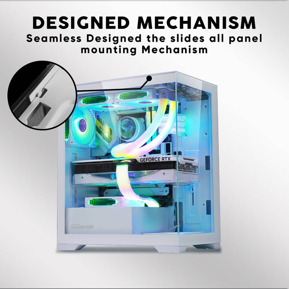 ARMAGGEDDON FULL ATX TRANSPARENT FISH TANK GAMING CASE AQUARON PRO WHITE