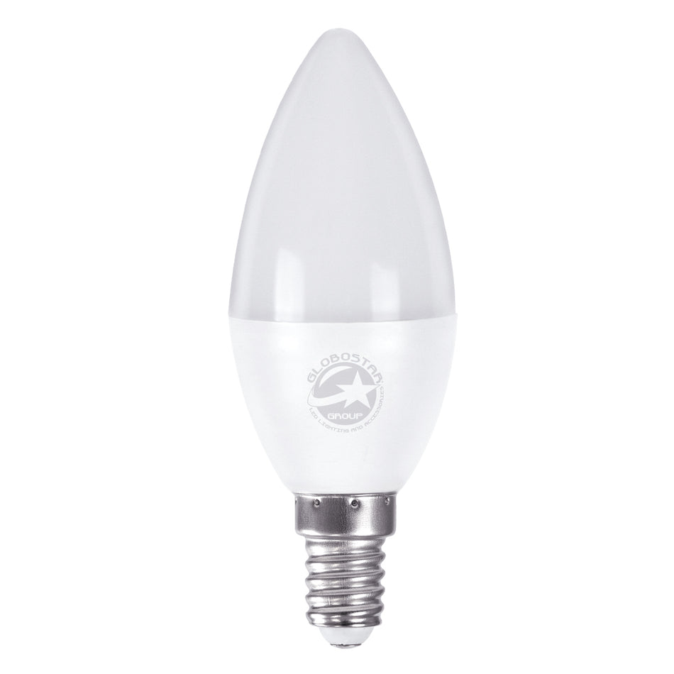 CANDLE 60000 Λάμπα Κεράκι E14 C37 LED 4W 400lm 260°  IP20 Ψυχρό Λευκό 6000K - Lumileds SMD Chip - Λευκό Γαλακτερό - Μ3.7 x Π3.7 x Υ10cm - 3 Χρόνια Εγγύηση
