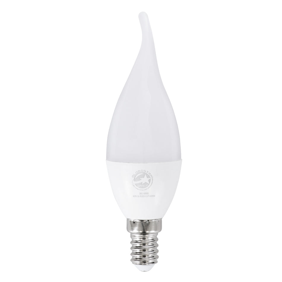 CANDLE 60008 Λάμπα Κεράκι E14 C37T LED 6W 564lm 260°  IP20 Θερμό Λευκό 2700K - Lumileds SMD Chip - Λευκό Γαλακτερό - Μ3.7 x Π3.7 x Υ12.5cm - 3 Χρόνια Εγγύηση