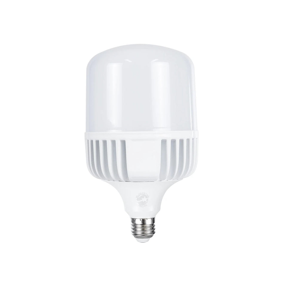 GloboStar® HIGHBAY 60065 Λάμπα E27 LED 50W 4700lm 260° AC 220-240V Αδιάβροχο IP54 Θερμό Λευκό 2700K - Lumileds SMD Chip - Λευκό Γαλακτερό - Μ12 x Π12 x Υ20cm - 3 Χρόνια Εγγύηση
