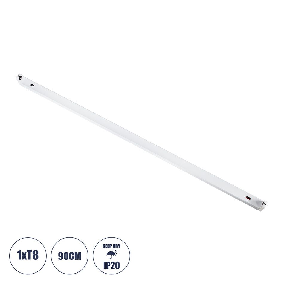 TUBATO 60148 Μεταλλικό Σκαφάκι για 1 x Λάμπα 90CM T8 G13 LED  IP20 Μ90 x Π3.4 x Υ4.3cm - 5 Χρόνια Εγγύηση