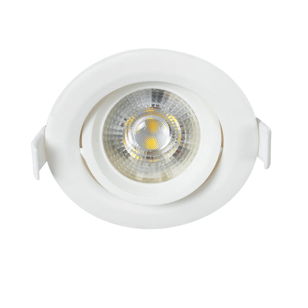 DE VALERA 60183 Einbau-LED-Downlight mit beweglichem Spot, 5 W, 485 lm, 60 ° AC, 220–240 V, IP44 – Bridgelux-Chip – TÜV-zertifizierter Treiber – 5 Jahre Garantie