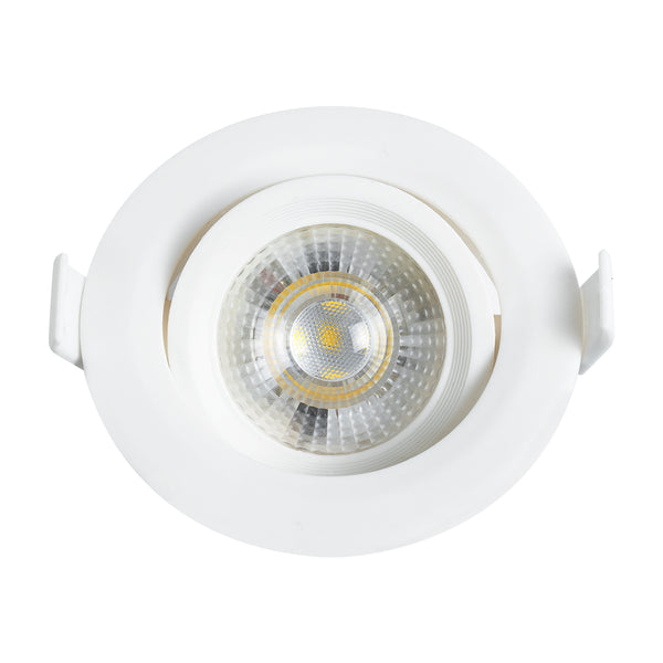 DE VALERA 60183 Einbau-LED-Downlight mit beweglichem Spot, 5 W, 485 lm, 60 ° AC, 220–240 V, IP44 – Bridgelux-Chip – TÜV-zertifizierter Treiber – 5 Jahre Garantie