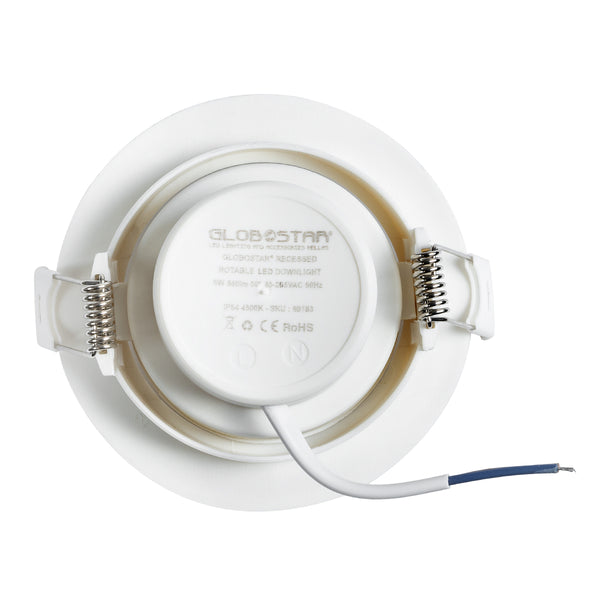 DE VALERA 60183 Einbau-LED-Downlight mit beweglichem Spot, 5 W, 485 lm, 60 ° AC, 220–240 V, IP44 – Bridgelux-Chip – TÜV-zertifizierter Treiber – 5 Jahre Garantie