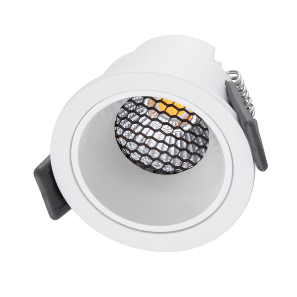 PLUTO-S 60248 Χωνευτό LED Spot Downlight TrimLess Φ6.4cm 7W 910lm 38° AC 220-240V IP20 - Στρόγγυλο - Λευκό & Anti-Glare HoneyComb - Φυσικό Λευκό 4500K - Bridgelux COB - 5 Years Warranty