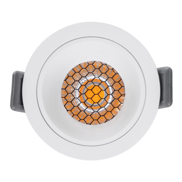 PLUTO-S 60248 Χωνευτό LED Spot Downlight TrimLess Φ6.4cm 7W 910lm 38° AC 220-240V IP20 - Στρόγγυλο - Λευκό & Anti-Glare HoneyComb - Φυσικό Λευκό 4500K - Bridgelux COB - 5 Years Warranty