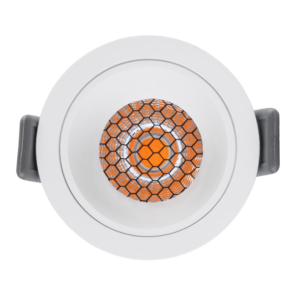 PLUTO-S 60249 Χωνευτό LED Spot Downlight TrimLess Φ6.4cm 7W 875lm 38° AC 220-240V IP20 - Στρόγγυλο - Λευκό & Anti-Glare HoneyComb - Θερμό Λευκό 2700K - Bridgelux COB - 5 Years Warranty